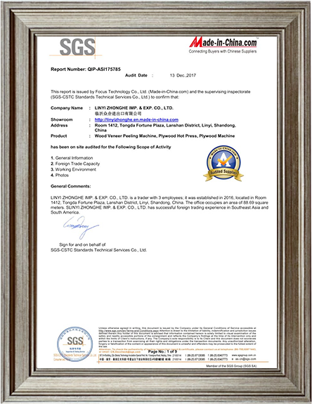 Certificaci&oacute;n CE de maquinaria de madera contrachapada del fabricante de China